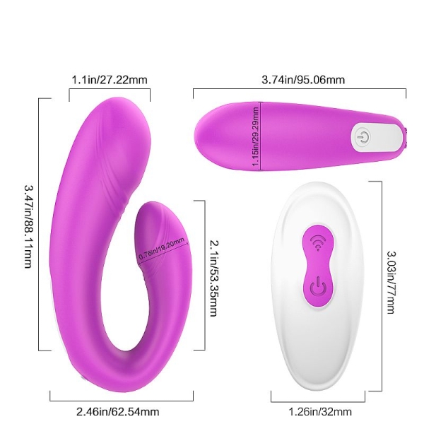 S-Hande Hearth Sweety Massageador de Casal em Silicone Roxo