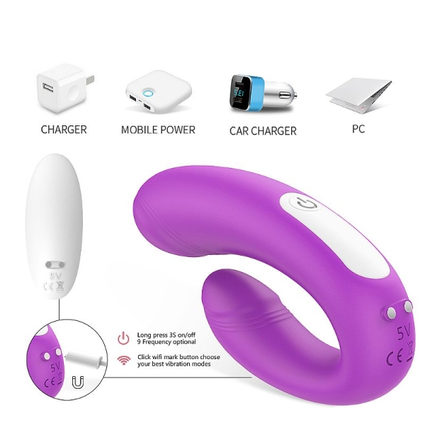 S-Hande Hearth Sweety Massageador de Casal em Silicone Roxo - Image 4