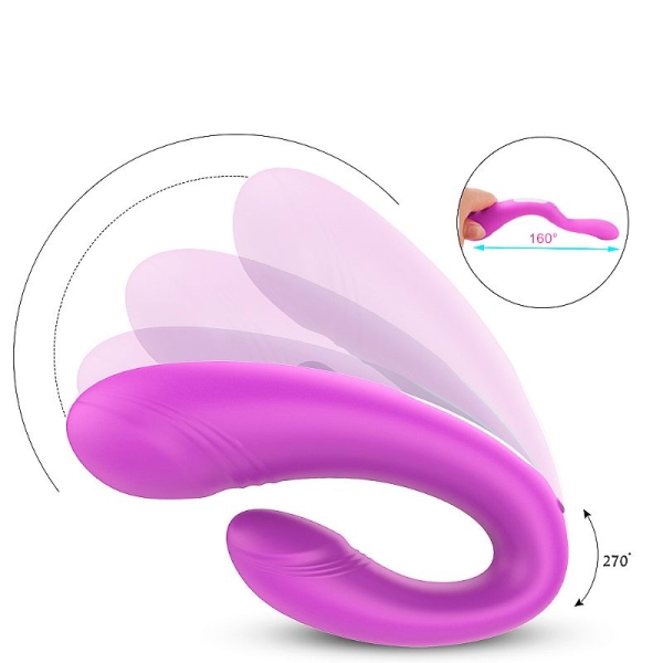 S-Hande Hearth Sweety Massageador de Casal em Silicone Roxo - Image 3