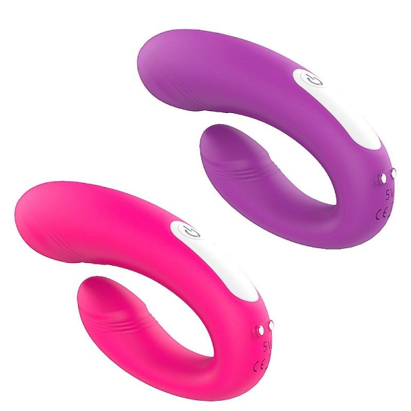 S-Hande Hearth Sweety Massageador de Casal em Silicone Roxo - Image 2