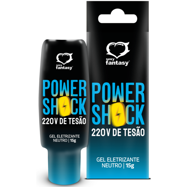 POWER SHOCK 220 V DE TESÃO GEL ELETRIZANTE NEUTRO 15G SEXY FANTASY