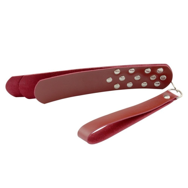 Palmatória Em Couro vermelho Sintético Com Rebites Dominatrixxx - Image 2