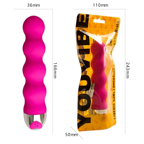 Youvibe Vibrador Personal Escalonado Recarregável Com 10 Modos De Vibração cor magenta - Image 2
