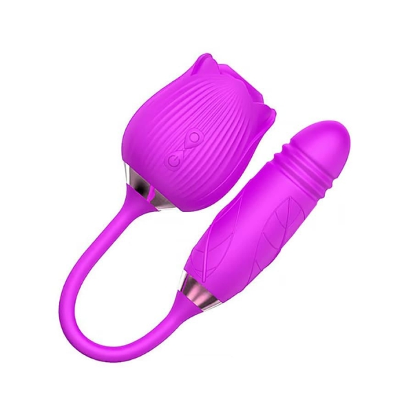 Rosa Estimulador Clitoriano Com Ponto G lilas Vai E Vem