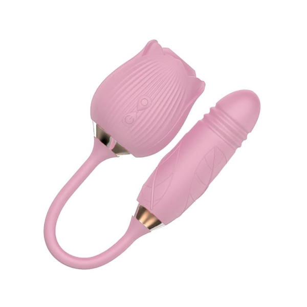 ROSA ESTIMULADOR CLITORIANO COM ESTIMULADOR PONTO GVAI E VEM * ROSA BABY*