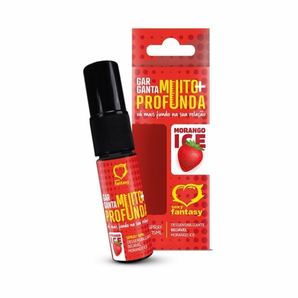 Anestésico Oral Em Spray Garganta Profunda morango ice 15ml