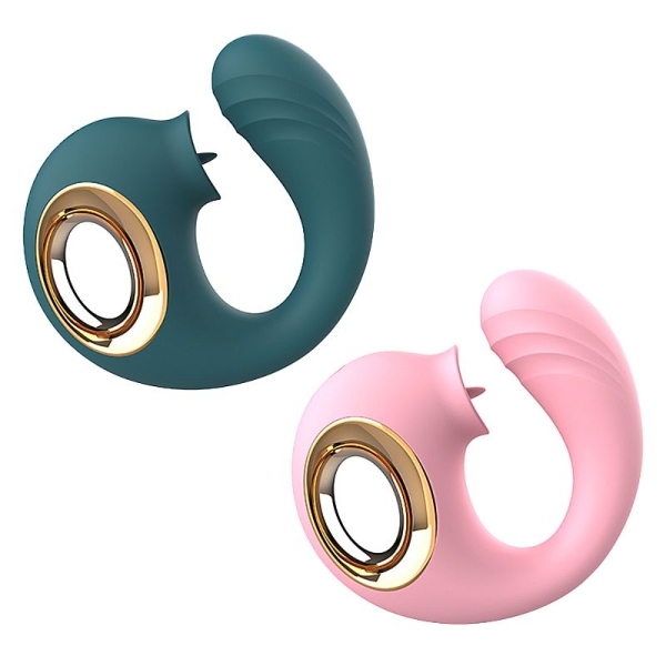 Vibrador de Ponto G e Clitóris com Língua - VERDE Snail - Image 2