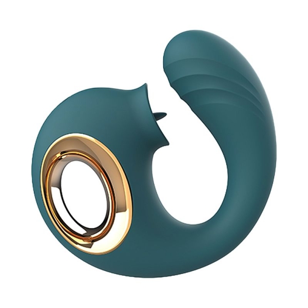 Vibrador de Ponto G e Clitóris com Língua - VERDE Snail