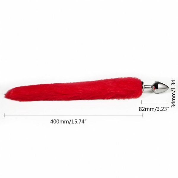 Plug Anal Rabo de Raposa - Vermelho 81 cm - Image 2
